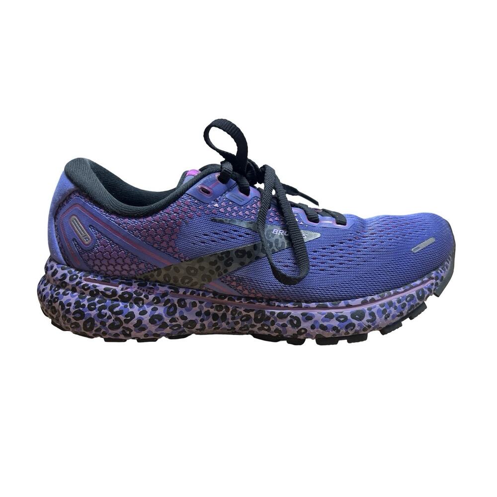 Brooks Ghost 14 ELECTRIC CHEETAH Run WILD PURPLE BLACK RUNNING SHOES 7.5 B